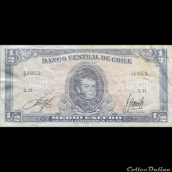 CHILI - P 134Aa (3-1) - 1/2 ESCUDO - 1962 - 1975