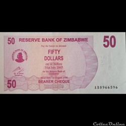 ZIMBABWE - P 41 - 50 DOLLARS - 2006