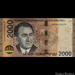 ARMENIE - P 63 - 2000 DRAM - 2018
