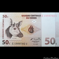 CONGO - P 084A - 50 CENTIMES 1997