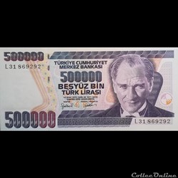 TURQUIE - P 212 B - 500.000 LIRA - 1998