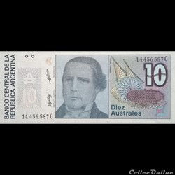 ARGENTINE - P 325 B - 10 AUSTRALES - 1989