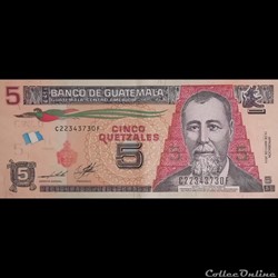 GUATEMALA - P NEW - 5 QUETZALES - 2014