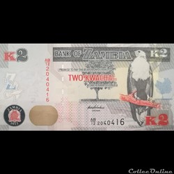 ZAMBIE - P 49 A - 2 KWACHA - 2012