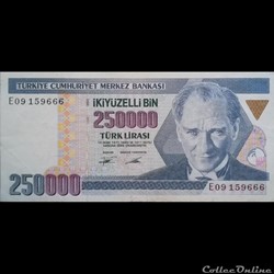 TURQUIE - P 207 - 250.000 LIRA - 1992