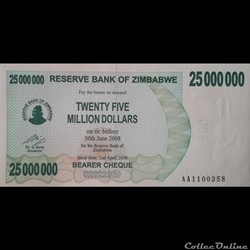 ZIMBABWE - P 56 - 25.000.000 DOLLARS - 2008