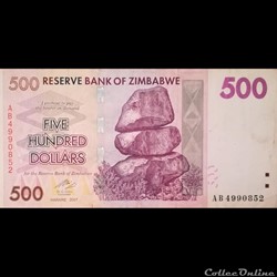 ZIMBABWE - P 70 - 500 DOLLARS - 2007