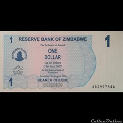 ZIMBABWE - P 37 - 1 DOLLAR - 2006