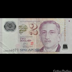 SINGAPOUR - P 46 B - 2 DOLLARS - 2006