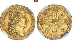 Demi Louis d'or Au Soleil Louis XIV 1711 P