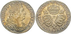 Ecu Aux Trois Couronnes Louis XIV 1709 P DIJON