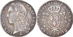 Dizième d'écu d'argent Louis XV 1745/4 P Dijon