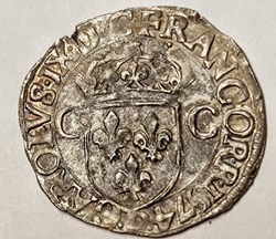 Douzain aux deux C Charles IX 1574 P Dijon