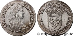 Ecu Louis XIV type Mêche Longue 1653 P DIJON