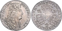 Quart d'écu dit au soleil Louis XIV 1711 P DIJON