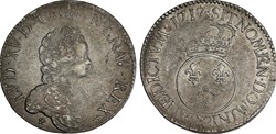 écu Louis XV 1717 P DIJON " Vertugadin "