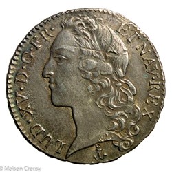 Demi écu Louis XV au bandeau 1754 P DIJON