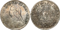 écu Louis XV dit aux branches D'olivier 1726 P DIJON