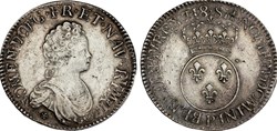 écu Louis XV 1718 P DIJON " Vertugadin "