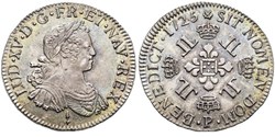 Demi écu Louis XV Aux 8L 1725 P DIJON