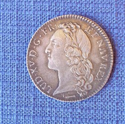 Demi écu Louis XV au bandeau 1770 P DIJON