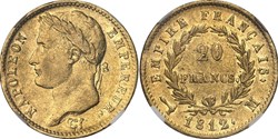 20 FRANCS OR NAPOLÉON IER 1812 M TOULOUSE NGC AU55
