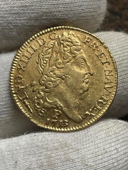 Louis d'Or Au Soleil Louis XIV 1713 P DIJON