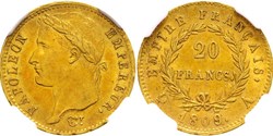 20 FRANCS OR NAPOLEON IER 1809 A PARIS NGC MS62
