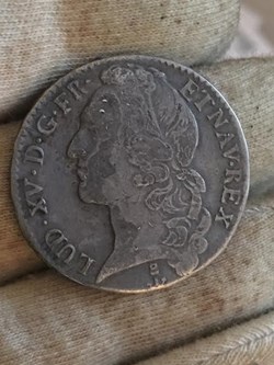 Demi écu d'argent Louis XV dit au bandeau 1755 P DIJON