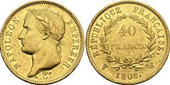 40 FRANCS OR NAPOLEON IER 1808 W LILLE