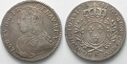 Demi écu d'argent Louis XV dit aux branches d'olivier 1733 P DIJON