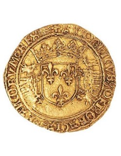 écu d'or dit Aux Porc Epics Louis XII Trésor de Châtillon sur Loire ( avant 1940 )
