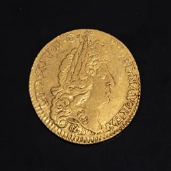 Louis d'or à l'écu Louis XIV 1690 P DIJON Flan réformé