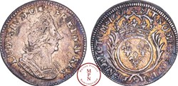 douzième d'écu aux palmes Louis XIV 1697 P DIJON