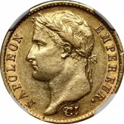 20 FRANCS OR 1811 U TURIN NGC AU58