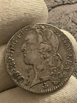 Demi écu Louis XV au bandeau 1754 P DIJON