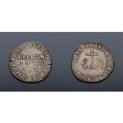 Grand Blanc aux écus Henri VI AUXERRE var. " revers BENEDICTUM