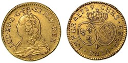 Louis d'or Louis XV Aux Lunettes 1729 P DIJON