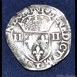 HENRI III Quart d'écu, croix de face 1586 Nantes