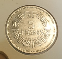 5 francs lavrillier alu 1946
