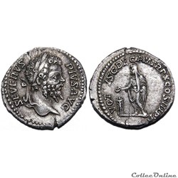 Denier de Septime Sévère / Revers Septime Sévère sacrifiant / RIC.186