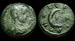 Caracalla / Serdica en Thrace / Croissant de lune § Trois Etoiles / Inédit § Extrêmement rare