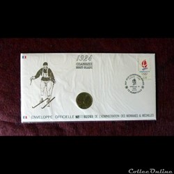ALBERTVILLE 92 - Enveloppe avec medaille.
