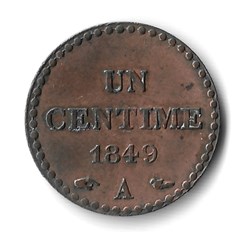 Un centime ''Dupré, 2e République" 1849 A