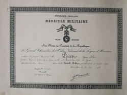 1948 Diplôme de la Médaille Militaire