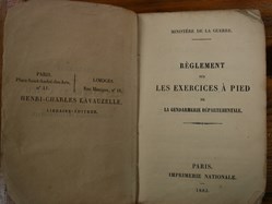 1883 Règlement sur les Exercices à pied de la Gendarmerie Départementale