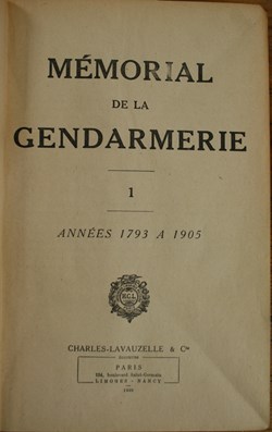 1949 Mémorial de la Gendarmerie - années 1793 à 1905