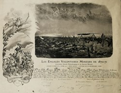 1906 Diplôme des Engagés Volontaires Mineurs de 1870-71
