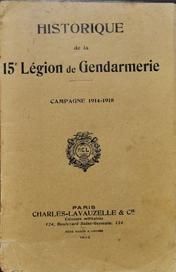 1922 Historique de la 15è Légion de Gendarmerie