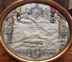 1857 Diplôme et Médaille de l'Ordre Impérial de la Légion d'Honneur